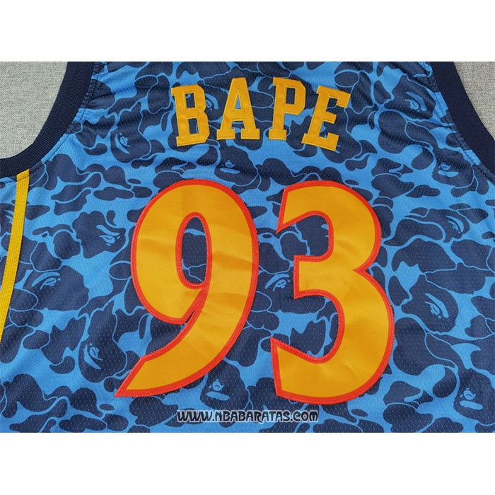 Camiseta Golden State Warriors #93 Bape Mitchell & Ness 2009-10 Azul